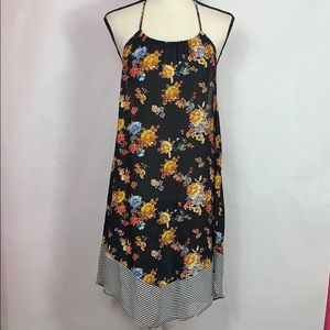 Meraki thin floral print halter dress